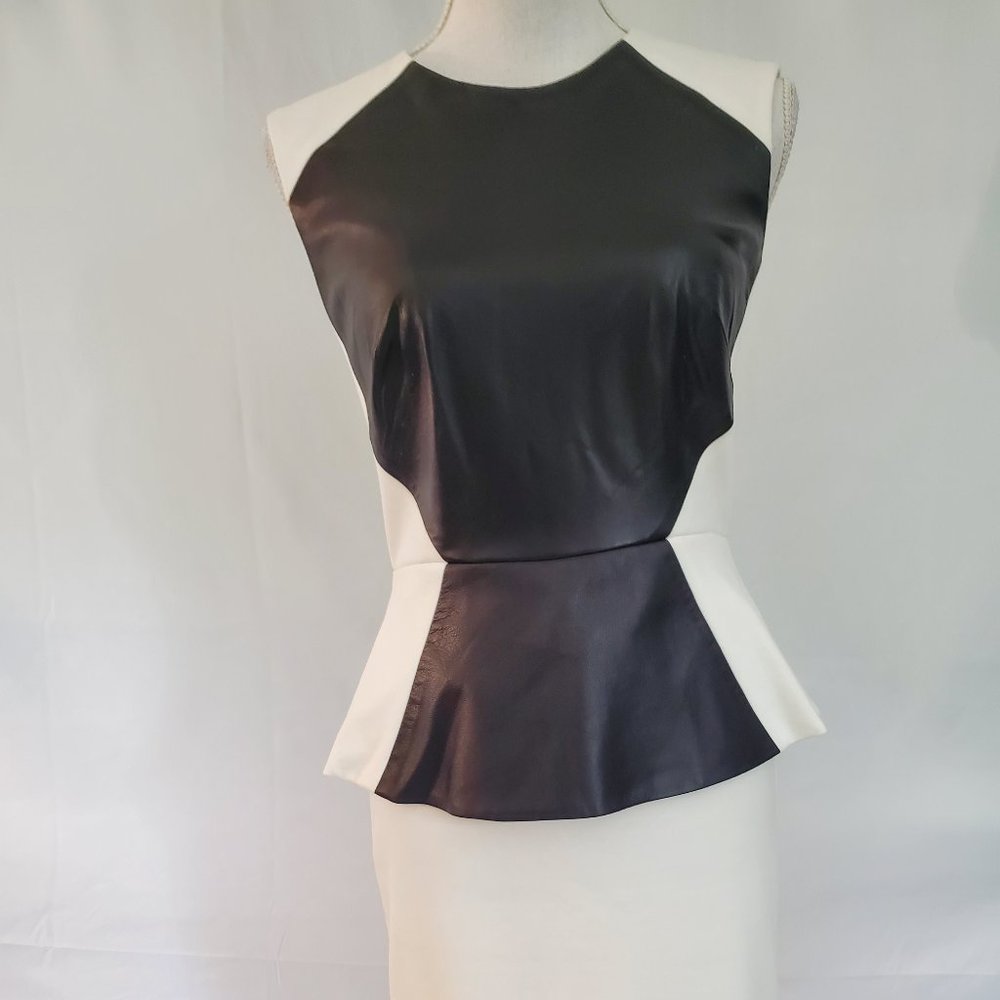 Nicole Miller Black and White Peplum Dress